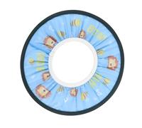 SUPVOX Adjustable Shower Hat Ear Protector Bathing Haircut Cap with Thick Cloth Blue Cartoon Design for Hair Washing Shield and Outdoor Use