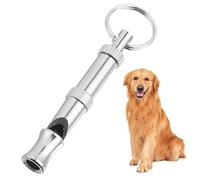SUPVOX Adjustable Ultrasonic Dog Whistle Portable Metal Trainer with Key Ring Loop Silver Nickel Plated Brass Audible and Inaudible Sounds for Pet Training