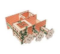 SUPVOX Adorable Wooden Hamster House Hideout Cage with Tear Resistant Material Multi Functional Pet Villa for Playing Resting and Hiding Suitable for Hamsters Guinea Pigs and Small Pets