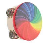 SUPVOX Adult Percussion Drum Double Row Rainbow Tambourine Boys and Girls Music Instrument Bright Colors and Material