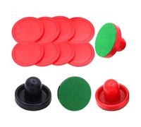 SUPVOX Air Hockey Pucks and Paddles Replacement for Air Hockey Tables with Red and Blue Pushers and Felt Protectors Game Accessories for Family Fun and Competitive Play