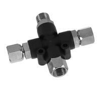 SUPVOX Airbrush 1/8 Three-Way Junction Adapter Connector Black TT13 Cross Airbrush Coupler for Air Hose Extension and Compressor Connection Kit