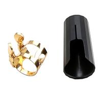 SUPVOX Alto Saxophone Metal Clip and Cap Sax Ligature Fastener Replacement Part for Wind Instruments Prevents Damage and Moisture Buildup Easy Installation for Professional Players