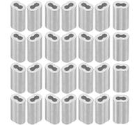 SUPVOX Aluminum Crimping Loop Sleeves 100pcs with 8-Shaped Double-Hole Design Wire Rope Crimp Sleeves Lightweight and Resistant to Break for DIY Wire Rope Crimping