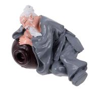 SUPVOX Ancient Charm Drunk Elderly Man Resin Figurine for Garden Landscape Decor Realistic Microlandscape Ornament for Home Patio Aquarium Fish Tank Decoration