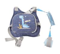 SUPVOX Anti Lost Backpack with Wrist Link Harness, Mini Dino | Oxford Cloth Build, Retractable Chain and Dual-point Fixation, for Family Trips and Large Gatherings