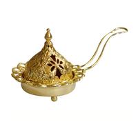 SUPVOX Arab Style Mini Metal Incense Burner and Candle Holder with Spoon Tray, Small Handheld Arabic Aromatherapy Furnace for Home Table Decor and Fragrance