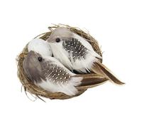 SUPVOX Artificial Bird Nest Garden Decor with Lifelike Bird Statue Realistic Simulation Ornament for Home Lawn Balcony Photo Props and Festival Scene Decoration