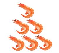 SUPVOX Artificial Shrimp Models Bright Colours Lifelike Design 6pcs and Made from Sturdy Pvc Realistic Simulated Shrimp for Food Photo Prop and Exhibition Display Decoration