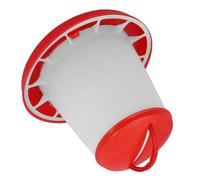 SUPVOX Automatic Poultry Feeder and Waterer Combo for Chickens and Quail, 1.5kg Red-white Thickened Hanging Feed Container with No-spill Design, Waterproof Feeding System for Poultry Farming