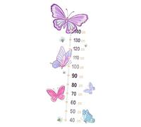 SUPVOX Baby Growth Chart Sticker Colorful Butterflies for Kids Room Nursery Wall Decals Self-Adhesive Toddler Height Chart Sticker 2pcs Set for Bedroom Decoration