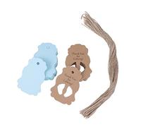 SUPVOX Baby Feet Kraft Paper Gift Tags with Rope 50pcs Baby Shower Labels Tags Footprint Thank You Self-Adhesive Stickers
