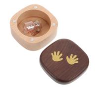 SUPVOX Baby Teeth Keepsake Box and Hair Curl Holder for Newborns Square Tooth Holder with Lid Baby Keepsake Storage for Lost and First Haircut Mementos