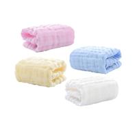SUPVOX Baby Washcloths Towels Cotton 4pcs Six-Layer Highly Absorbent Muslin Face Cloths Soft and Dryer Friendly for Newborn Bath Essentials and Special Occasions