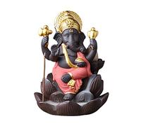 SUPVOX Backflow Incense Burner Ceramic Elephant Statue for Home Office Yoga Meditation - Creates Mysterious Waterfall Smoke Effect