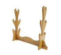 SUPVOX Bamboo 5-tier Sword Display Stand Desktop Flute Holder Storage Rack Japanese Katana Exhibition Shelf for Home Collection