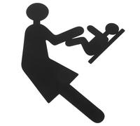 SUPVOX Bathroom Sign Stainless Steel Diaper Changing Sign Black Versatile Use Directions Suitable for Restaurants and Private Parties