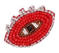 SUPVOX Beaded Crystal Eye Clothing Patch DIY Applique Sticker White Eye Detail Decorative Sewing Accessory for Garments and Bags Random Style