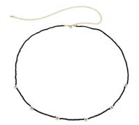 SUPVOX Beaded Waist Chain for Women Daisy Multi-functional Waist Chain Made of Synthetic Material Black Fashionable Body Jewelry for Summer Beach Parties