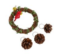 SUPVOX Bird Cage Decorative Swing Rattan Parrot Toy Chewing Bell Star Pinecone Home Decor for Parrots
