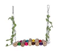 SUPVOX Bird Swing Toy for Parrots Durable Chewing Plaything with Leaves and Vines for Birds to Explore and Exercise Promotes Fun and Enrichment