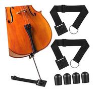 SUPVOX Black Anti-skid Cello Endpin 2pcs Black Bass Cello Endpin Rubber Tip Protectors 4pcs Stopper Strap Holder for Floor Protection and Instrument Stability