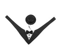 SUPVOX Black Gentleman Pet Costume Set for Dogs and Cats with Polyester Tuxedo Bandana and Hat, Formal Stylish Outfit for Daily Dressup and Celebrations, Comfortable Dress up Kit