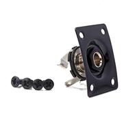 SUPVOX Black Guitar Jack Plate Socket with Copper Jack Insert 6.35mm 1/4 Inch for Electric Guitar Bass Pickup with Mounting Screws