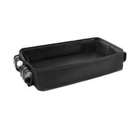 SUPVOX Black Lightweight Canvas Stroller Tray with Snack Tray and Cup Holder Accessory, Strong Stability Organizer for Baby Carriage and Toddler Use, Clip-on Snack Attachment for Parents