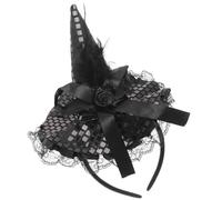 SUPVOX Black Witch Hair Decor Headband Lightweight Polyester Halloween Costume Supply with Breathable Material for Women Photo Prop and Party Accessory
