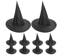 SUPVOX Black Witch Hat with Comfortable Fit with Wide Brim Oxford Material 10pcs Spooky Style Accessories for Halloween Party and Cosplay and Women at Carnival or Dress