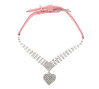 SUPVOX Bling Dog Collar for Small to Medium Pets - Adjustable Pink Pendant Necklace Jewelry for Dogs and Cats, Stylish Pet Jewelry Accessory for Daily Wear
