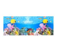 SUPVOX Blue Aquarium Sticker Double-sided Adhesive Wallpaper Thickened Film Paper with Lifelike Effect Create Beautiful Scenery Aquarium Decor Background for Fish Tank