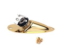 SUPVOX Boat Style Guitar Jack Plug Socket for Electric Guitar and Other Instruments in Golden Colour with Copper and Iron Material Output Jack Replacement Featuring Maximum Endurance