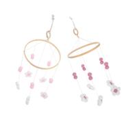 SUPVOX Boho Flower Baby Bed Mobile Nordic Hanging Nursery Mobile for Infant Crib Decoration Cute Toddler Room Wind Chime Accessories 2-Piece Set