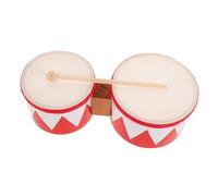 SUPVOX Bongo Drum Set for Kids 5 and 6 Inch Handheld Percussion Instruments Red Triangle Toddler Drum Toy for Singing and Dancing Early Music Development