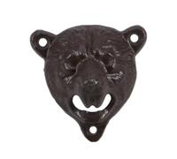 SUPVOX Bottle Opener with Bear Head Shape Heavy Duty Wall Mounted in Brown Cast Iron Rustic Beer Bottle Opener for Kitchen and Bar Use