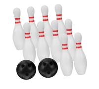 SUPVOX Boys and Girls Bowling Set 10 Plastic Pins and 2 Balls, 22cm Toddler Indoor Outdoor Toy for Children Sports and Recreational Play
