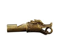 SUPVOX Brass Dragon Head Survival Whistle Loud Hiking Safety Whistle with Keychain for Outdoor Camping Dog Training and Referee Use