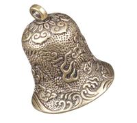 SUPVOX Brass Mini Dragon Embossed Hanging Bell Pendant, Tiny Vintage Craft Bell for Keychain and Jewelry Making, Suitable for DIY Decorations and Festive Ornaments