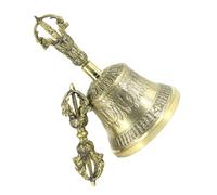 SUPVOX Brass Vajra Bell with Pestle Large Five-strand Meditation Bell Handmade Buddhist Ceremony Decor Nepalese Spiritual for Home and Meditation Use