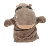 SUPVOX Brown Hippo Hand Puppet with Working Mouth Soft Plush Animal for Storytelling Theater Preschool Role Bonding Interactive Glove Design for Birthday Christmas