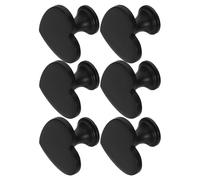 SUPVOX Cabinet Handles Hardware 6pcs Heart Shaped Black Zinc Alloy Drawer Pulls Decorative and Easy to Install with Safe Design for Kitchen Cabinets Wardrobe Doors