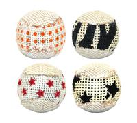 SUPVOX Canvas Cat Balls Interactive Scratch Board for Kitten and Cat Play 5cm 4pcs Entertainment and Furniture Protection for Indoor Use