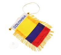 SUPVOX Car Rearview Mirror Flag Hanging Ornament with Eye Catching Tassels Mini Double Sided Suction Cup Car Charm Stylish Colombia National Flag Decoration for Vehicle Interior