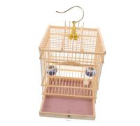 SUPVOX Carbonized Purple Bamboo Bird Cage Rectangular with Removable Tray Elegant Indoor Balcony Finch House Birdfriendly Design for Budgie Goldfinch Zosterops