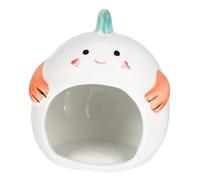 SUPVOX Cartoon Ceramic Hamster Hideout Cooling Nest Small Pet Sleeping House Adorable Guinea Pig Bed Shelter for Dwarf Hamsters and Small Animals