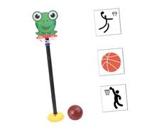SUPVOX Cartoon Frog Basketball Rack Set for Indoor Outdoor Lightweight Plastic Basketball for Skill Practice and Family Fun