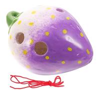SUPVOX Ceramic 6 Holes Ocarina Musical Instrument Strawberry Shaped Easy to Handle Six Hole Flute for Children Practice