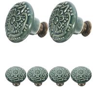 SUPVOX Ceramic Decorative Knobs Porcelain Handles for Wardrobes and Drawers 6pcs Light Green Smooth Surface Comfortable to Use Suitable for Modern and Rustic Furniture